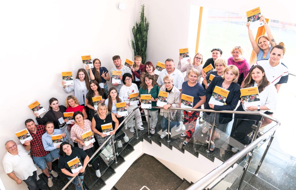 Participants of the yearly Compass human rights training in Lviv celebrating